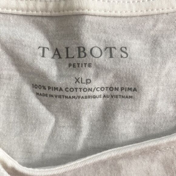 Talbots 100% pima cotton white short sleeve tee top size XLP - Picture 5 of 8